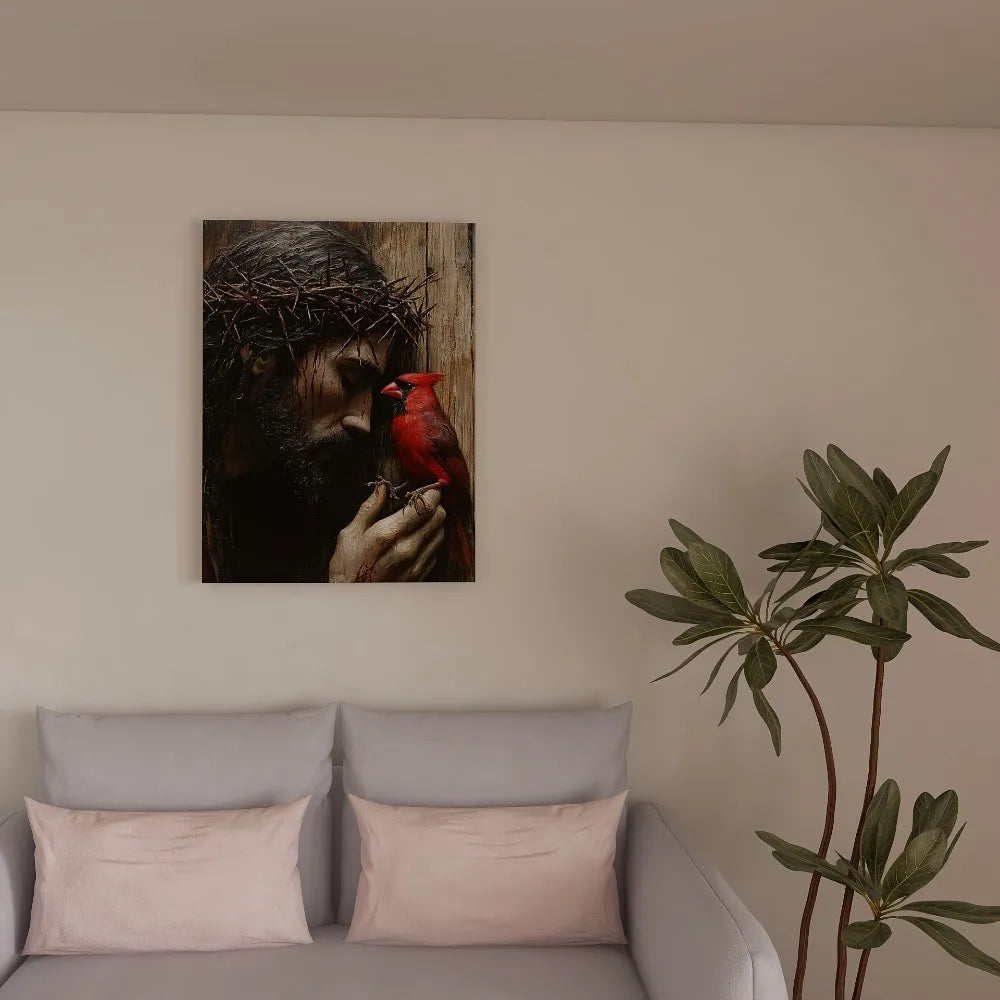 Jesus Portrait Canvas Art Print Wall Decor Pine Wood Frame