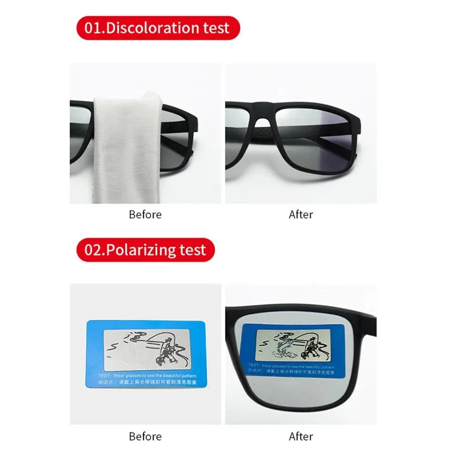 Photochromic Polarized Sunglasses UV400 For Men Women