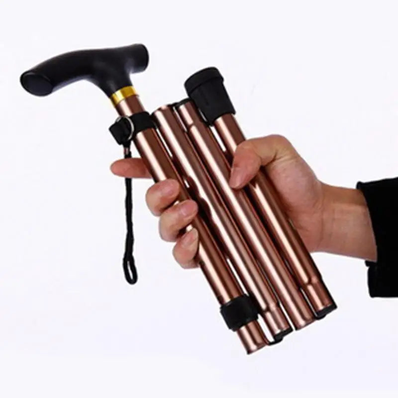 Aluminum Folding Walking Cane Trekking Poles With T Handle Outdoor