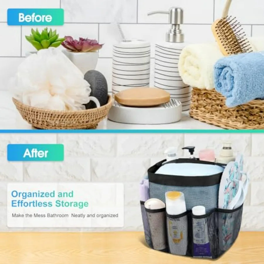 Mesh Shower Caddy Portable Dorm Organizer With 9 Pockets