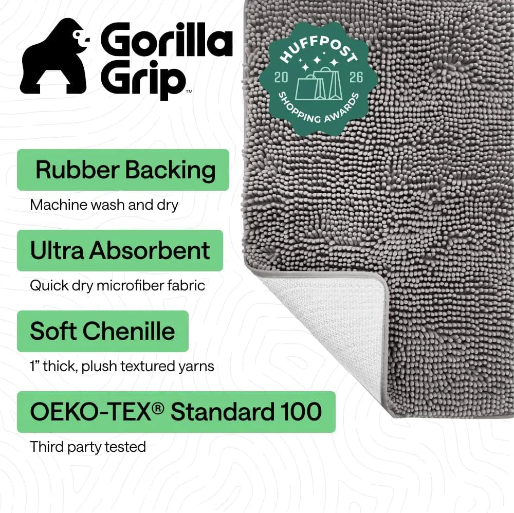 Chenille Bath Rug Non Slip Backing Quick Dry Microfiber Mat