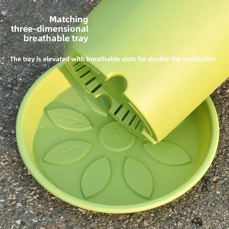 Flower Pot With Tray For Garden Balcony Plants