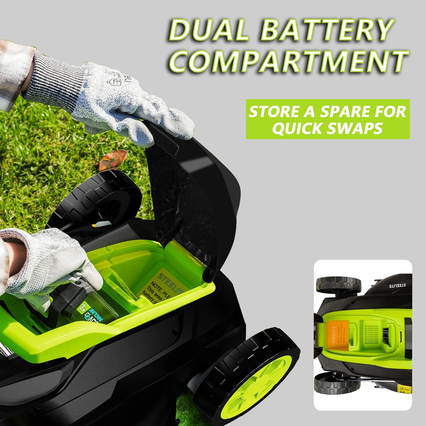 Deli Electric 2-In-1 Cordless Brushless Lawn Mower