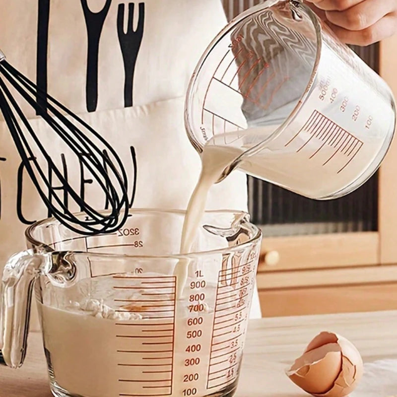 Heat Resistant Glass Measuring Cup With Handle And Scale For Kitchen