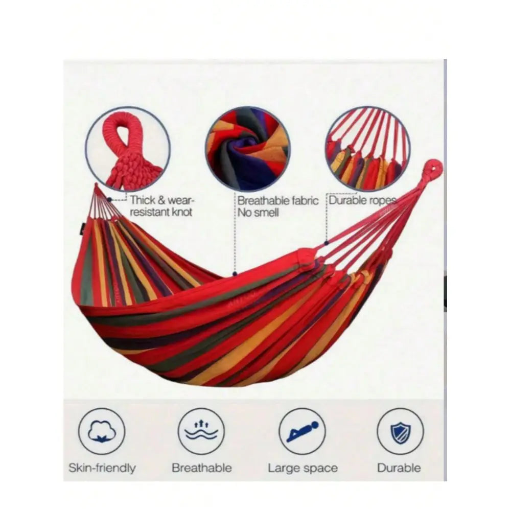 Camping Hammock Single Person Thickened Canvas Swing Bed AntiTipping