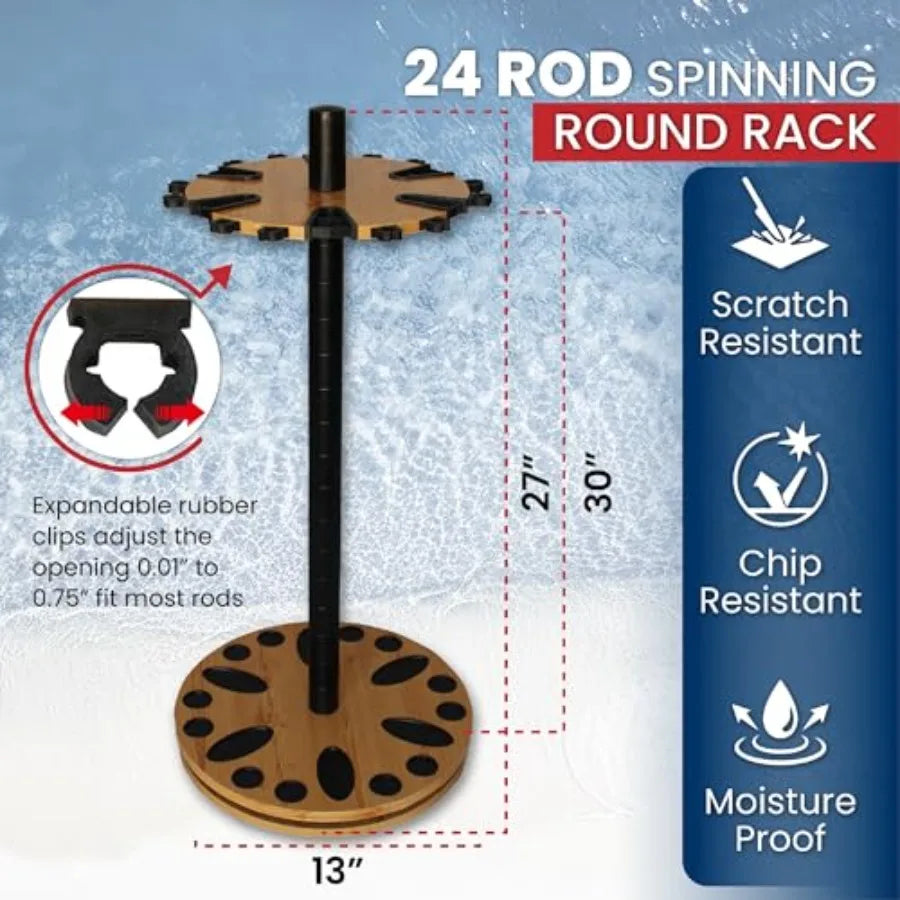Fishing Rod Holder 360 Spinning Rack For Garage Organization