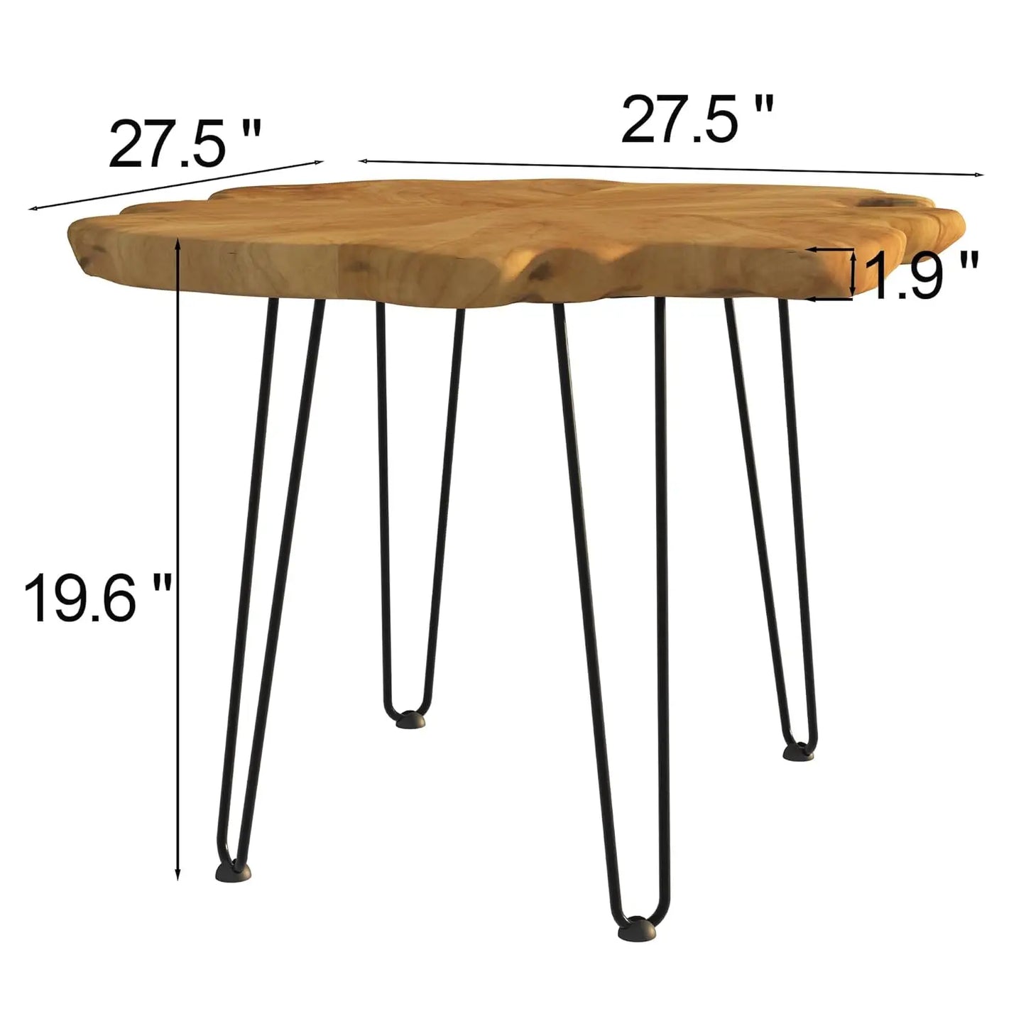 Live Edge Cedar Coffee Table With Metal Hairpin Legs Rustic Indoor Outdoor