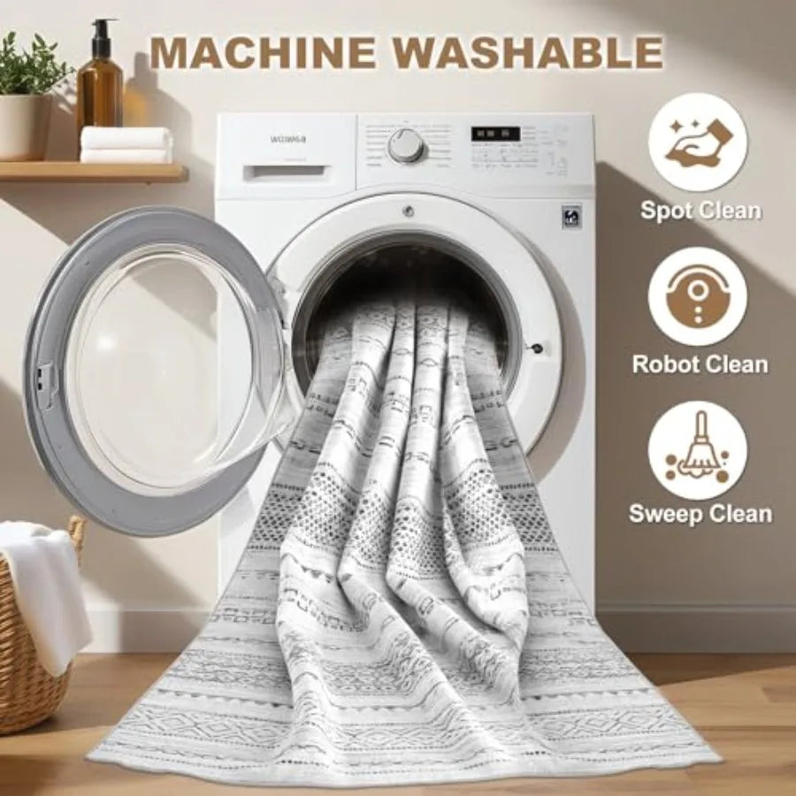 Moroccan Style Indoor Area Rug Stain Resistant And Machine Washable