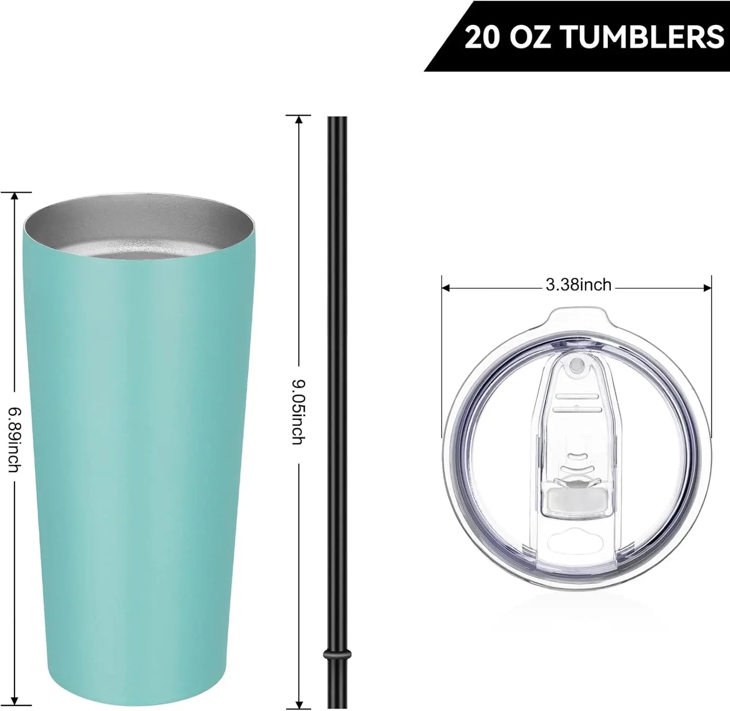 Vacuum Insulated Tumbler With Lid And Straw Stainless Steel Travel Cup