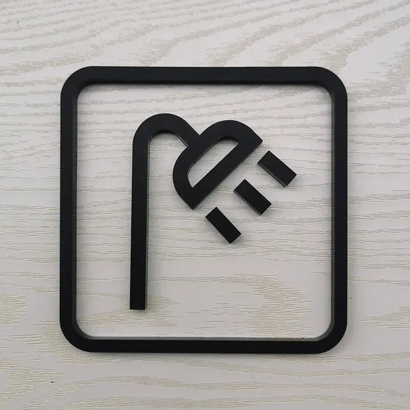 Creative Bathroom Signage Acrylic Shopping Malls Hotels Bathroom Restroom Toilet Squatting Sitting Door Stickers Prompt Signs