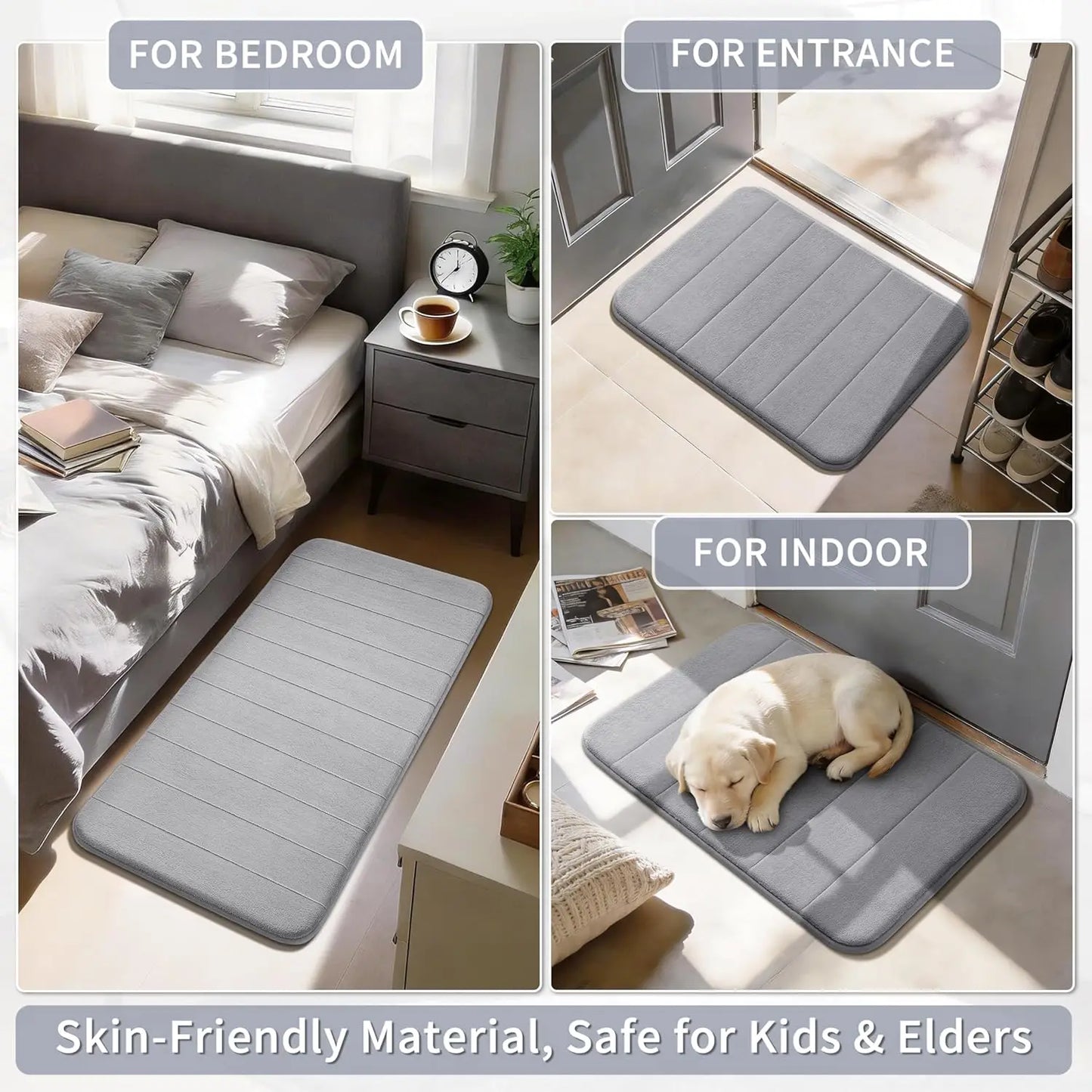 Memory Foam Bath Mat, Non Slip, Quick Dry, Machine Washable