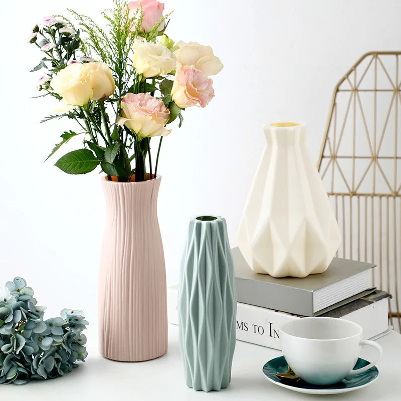 Modern Plastic Vase Pot Nordic Boho Home Decor For Flowers