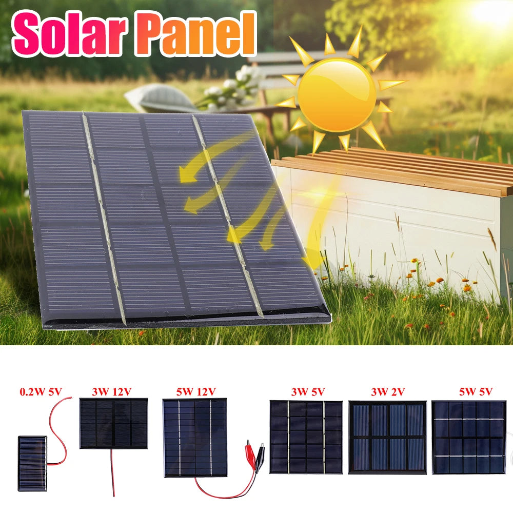APWIKOGER Solar Panel 3W 5V Portable Charger Outdoor Use