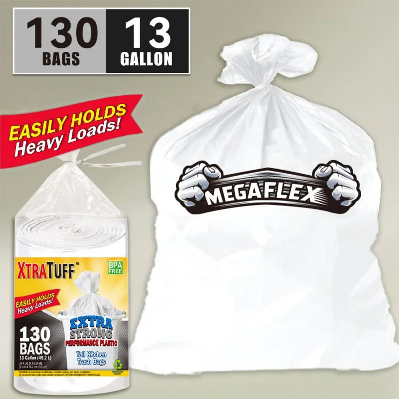 Heavy Duty Trash Bags 130 Count Leak Proof Odor Control
