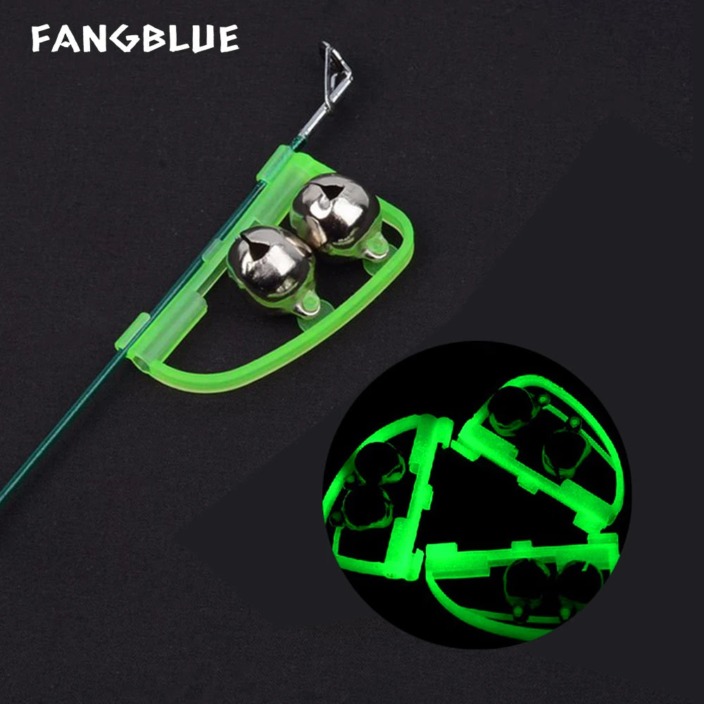 Stainless Steel Fish Bell Luminous Fishing Alarm Fishing Hook Tackle Pike Carp Non-Slip Fishing Accessories For Pole Fish Rod