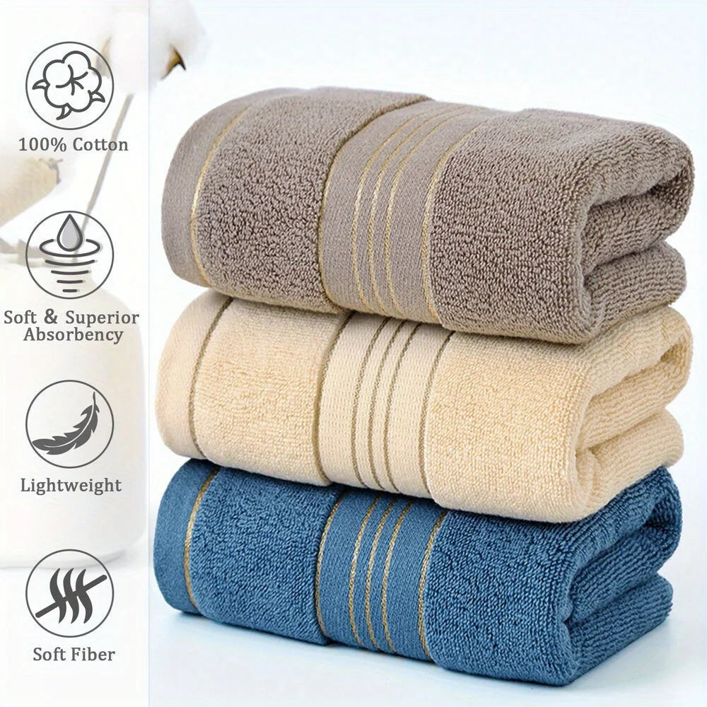 Pure Cotton Bath Towel Soft Absorbent Quick Dry Bathroom Towel