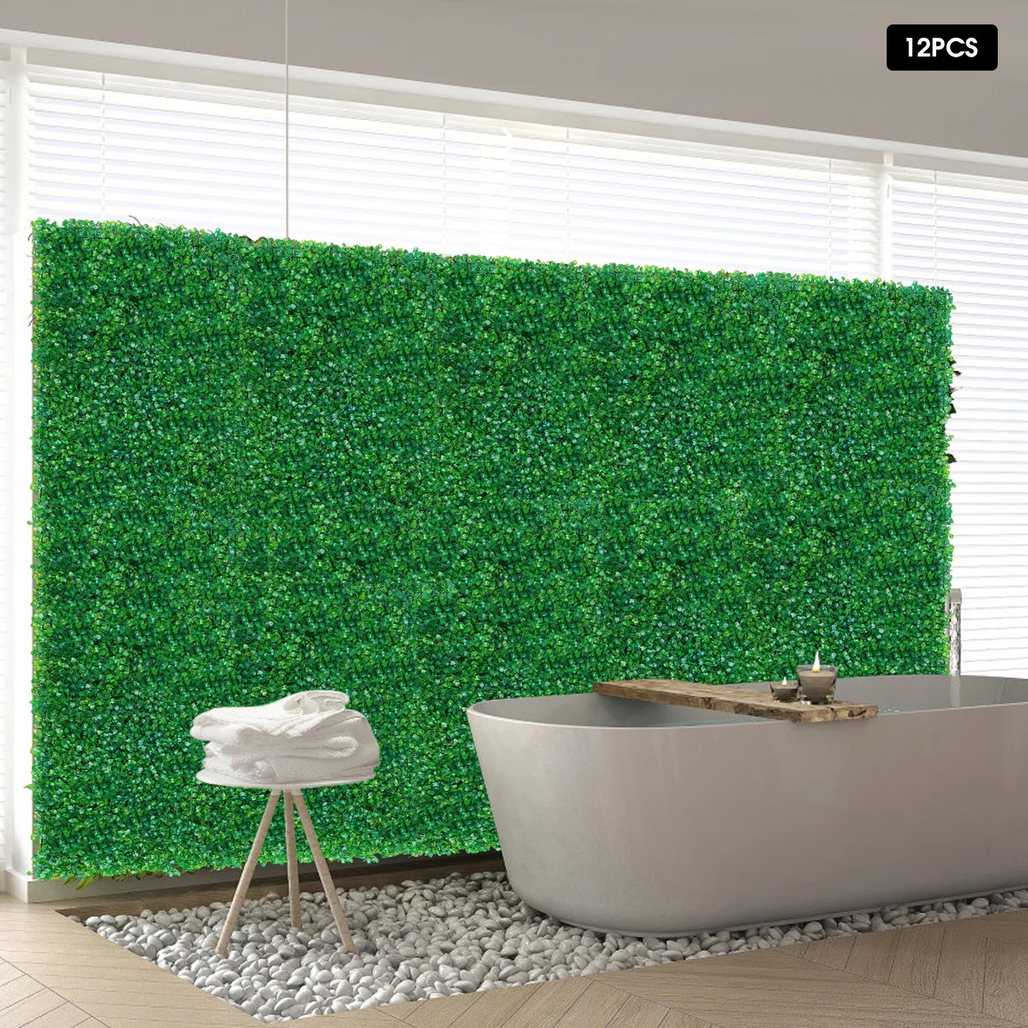 12 Pcs Artificial Plant Wall Panels Waterproof PE Material