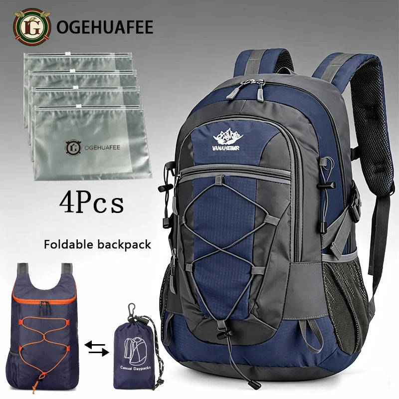 Outdoor Hiking Backpack, Unisex Multi-purpose Bag, Lightweight Travel Hiking Luggage Storage Pack, Compatible with Stabilizing Trekking Poles