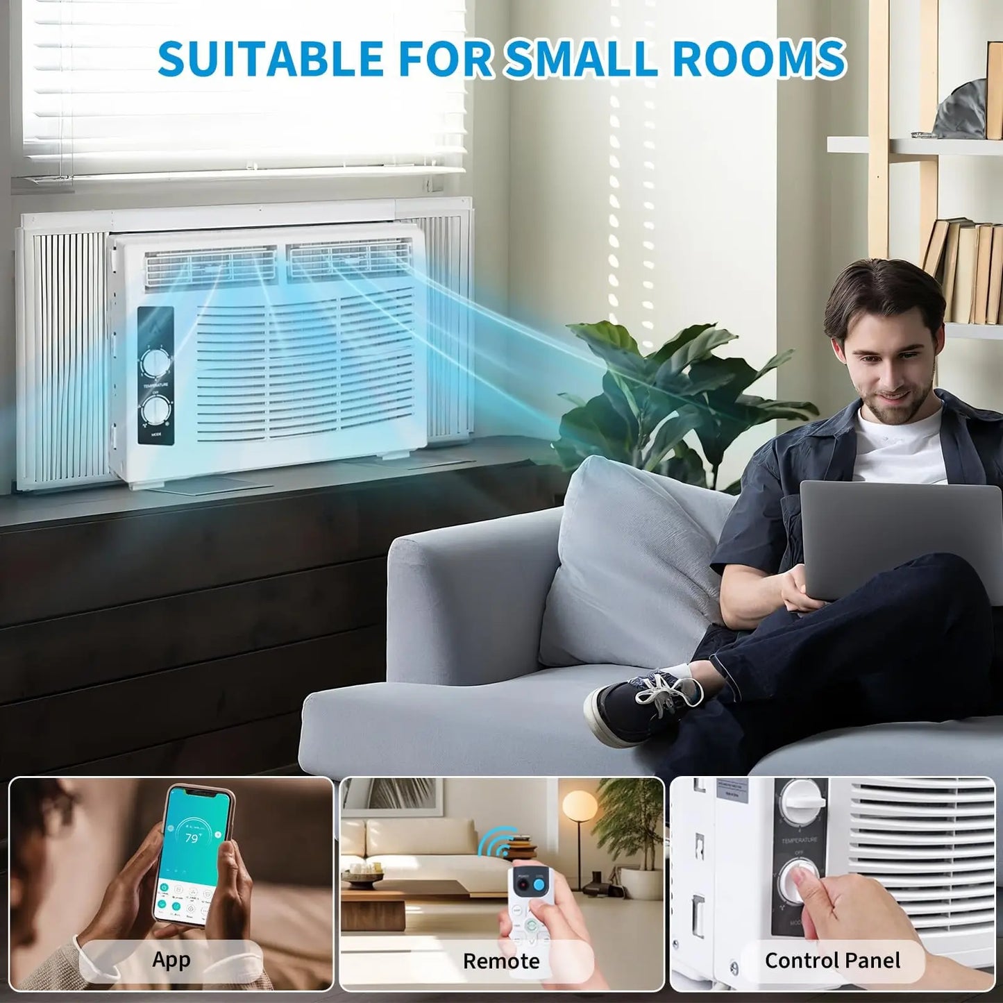 Window Air Conditioner 5000 BTU With Timer Function And Easy Install Kit
