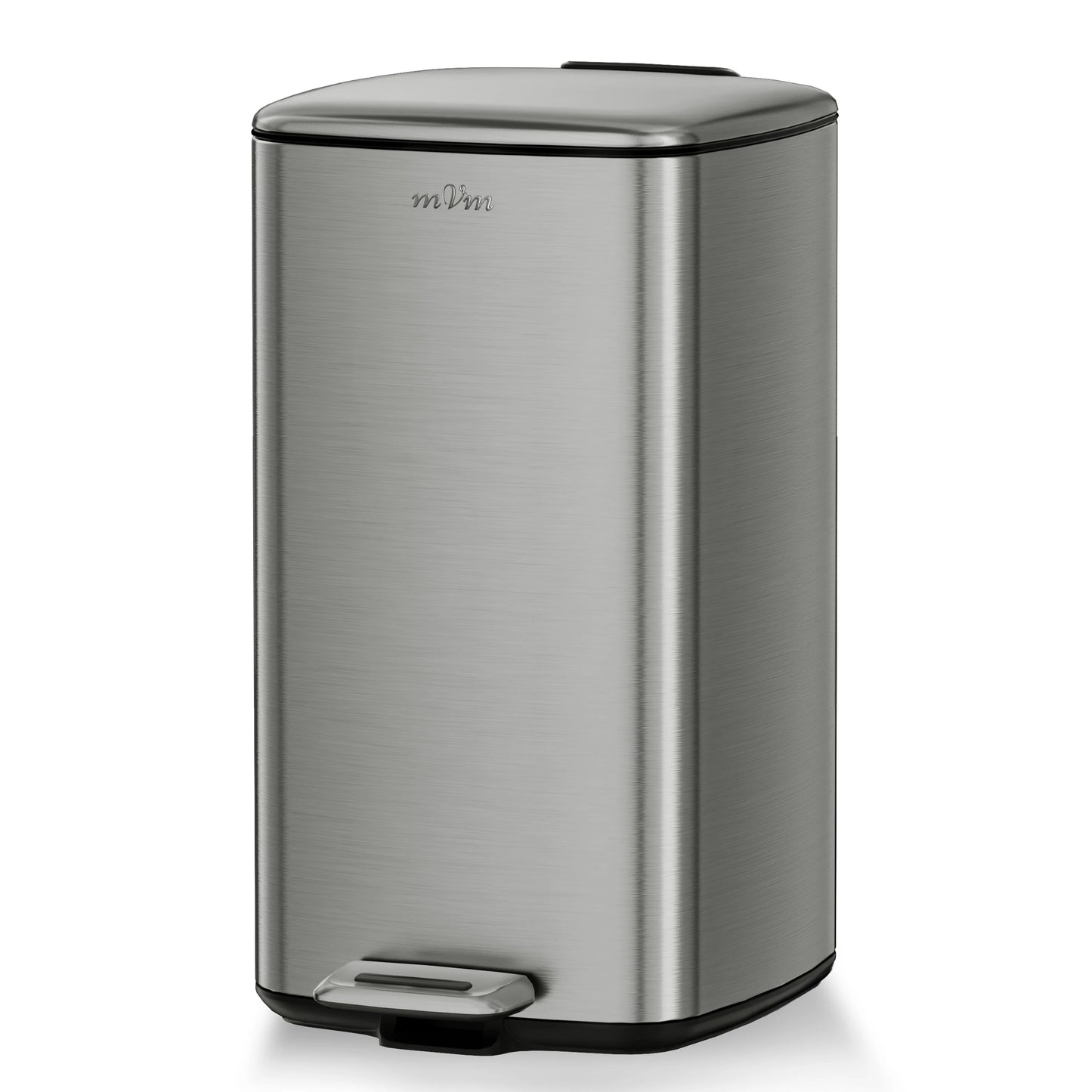 mVm Stainless Steel Step Trash Can With Lid Fingerprint Resistant