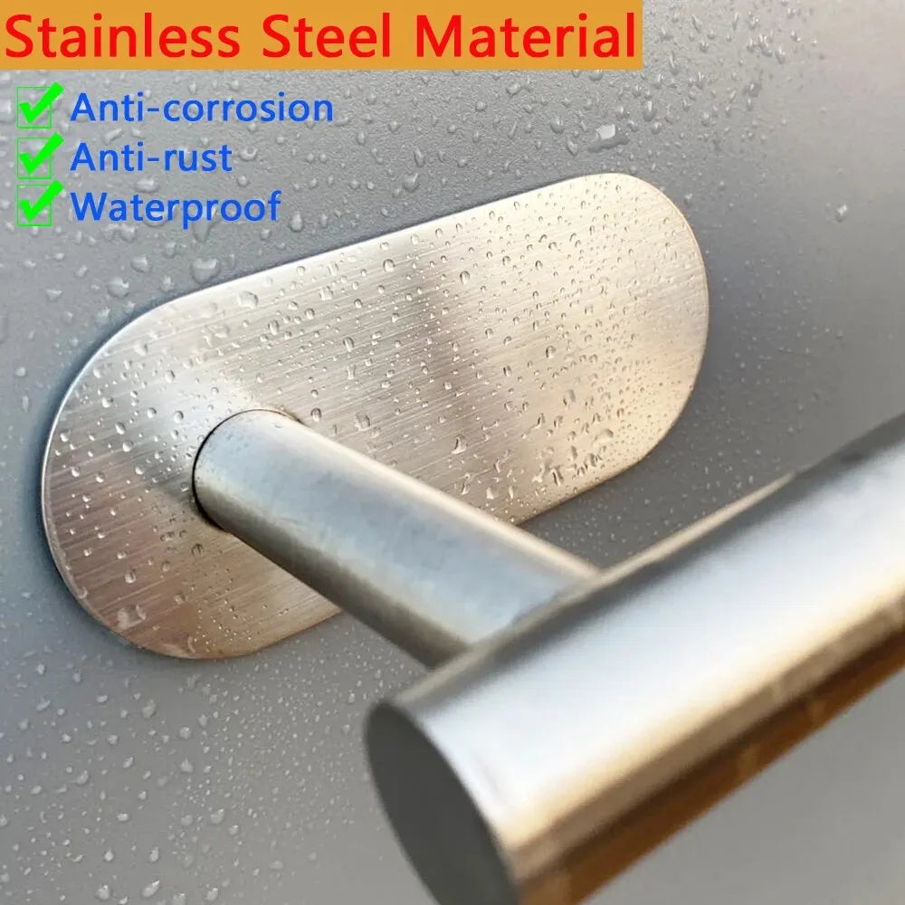 Stainless Steel Paper Roll Holder Adhesive Wall Mount Dispenser
