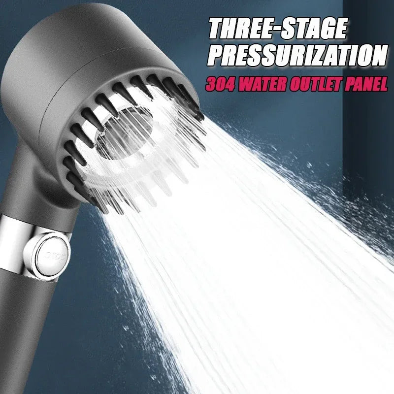 High Pressure Filter Shower Head With 3 Mode Adjustable Spray