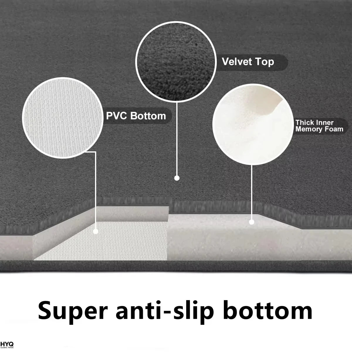 Super Absorbent Floor Mat Bath Mat Anti Slip Coral Velvet