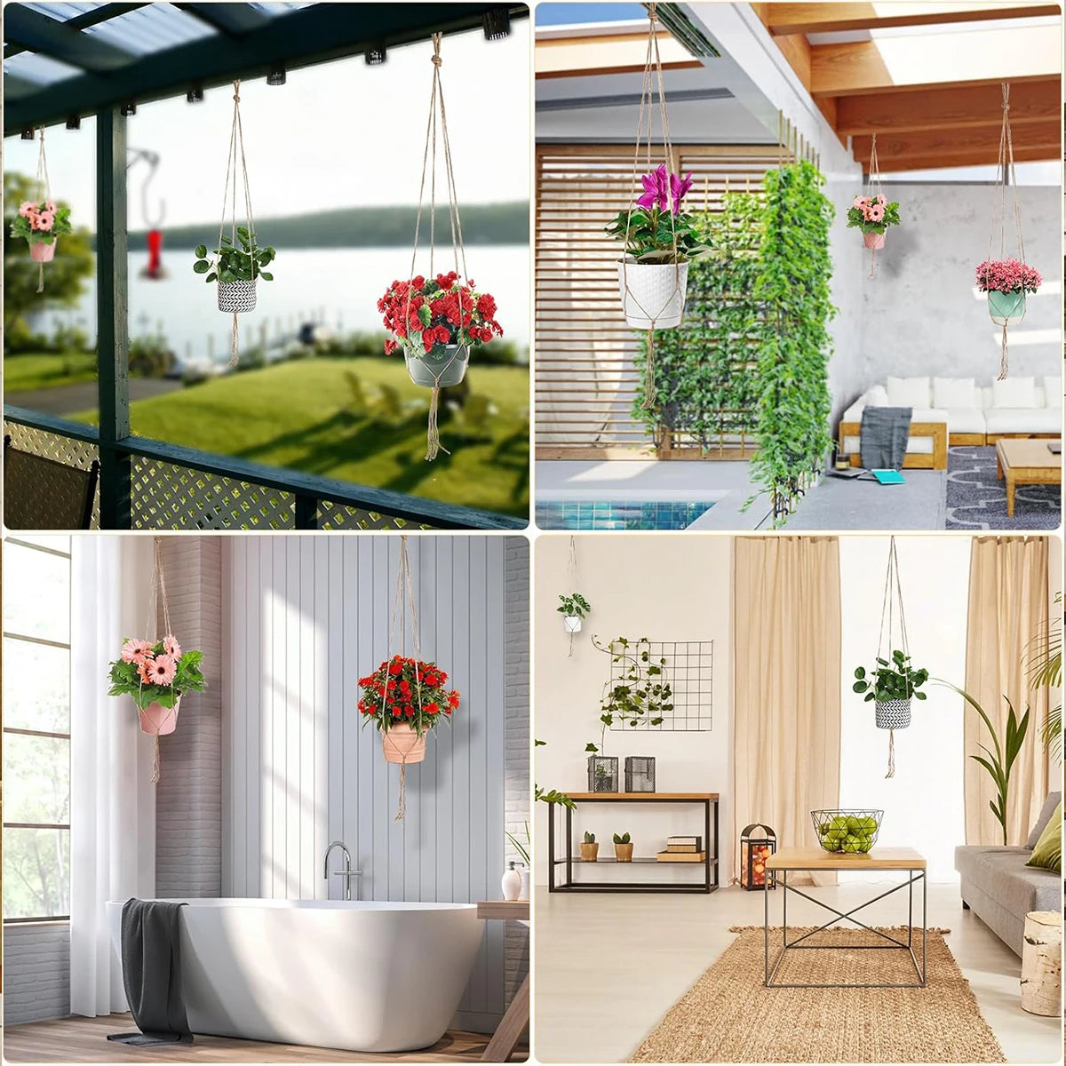 2Pcs Hanging Flowerpot Baskets For Plants Indoor Outdoor