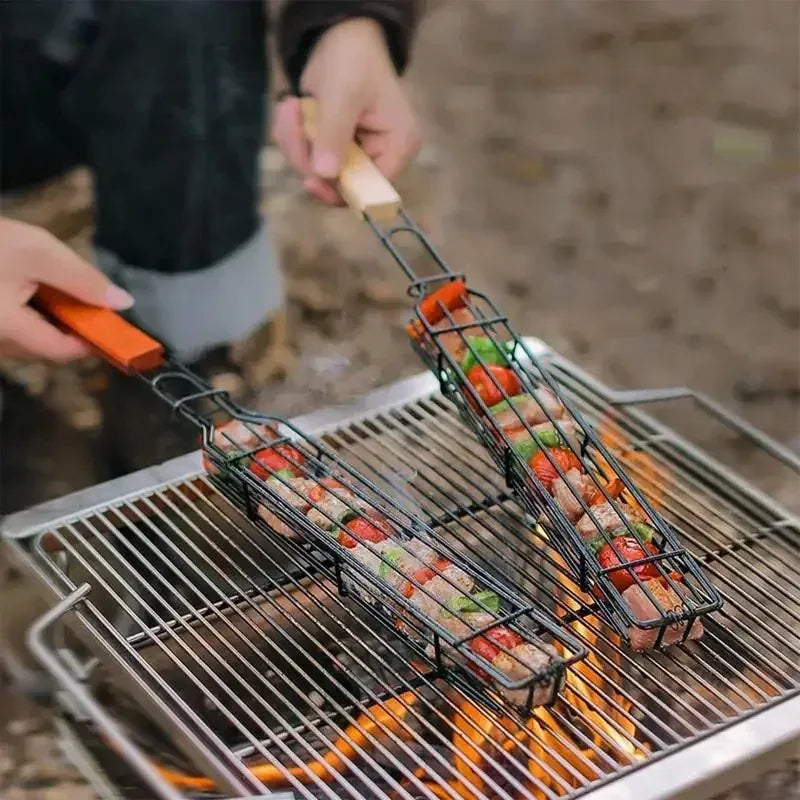 Portable Stainless Steel BBQ Grilling Basket For Meat