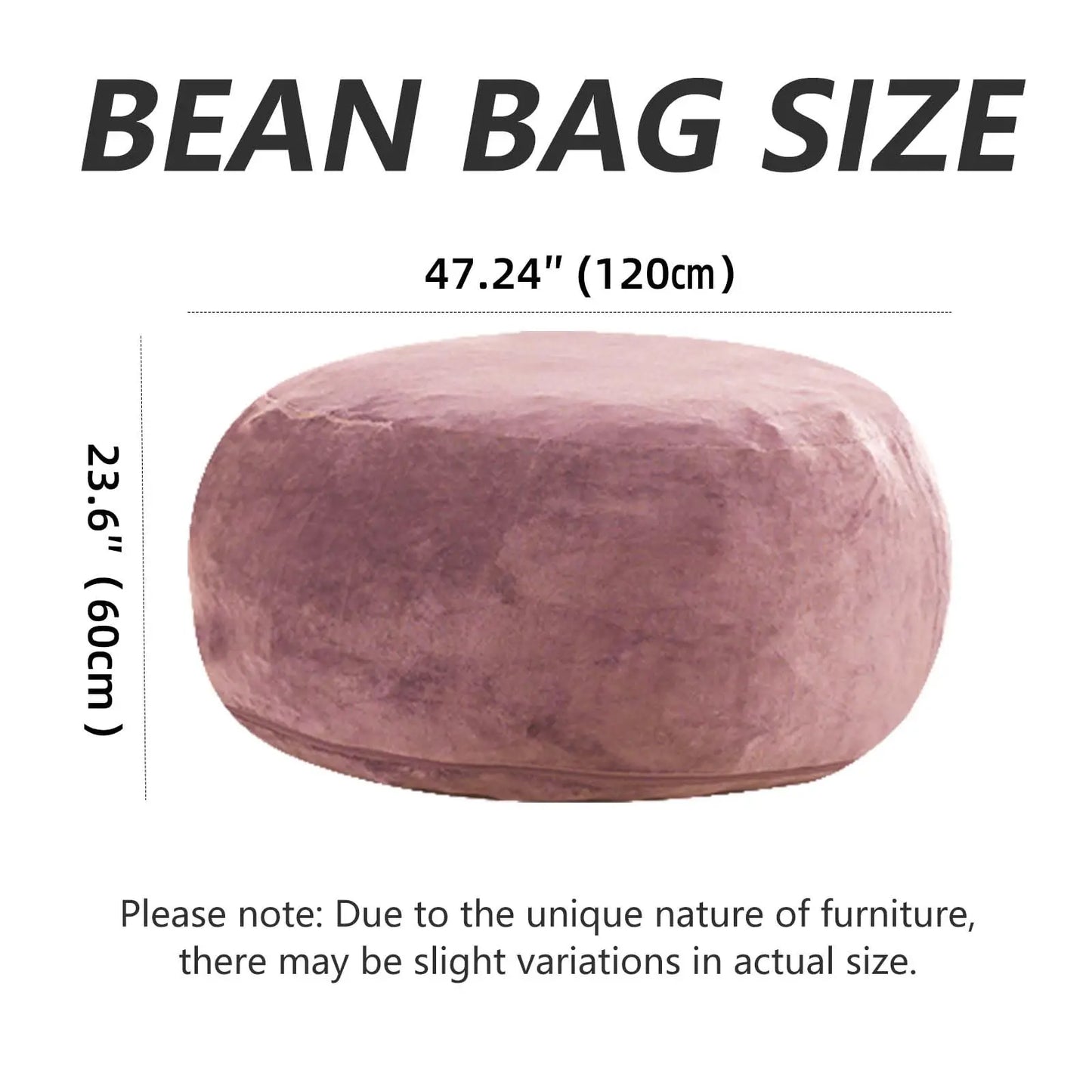 Adult Memory Foam Beanbag Chair With Washable Flannel Cover