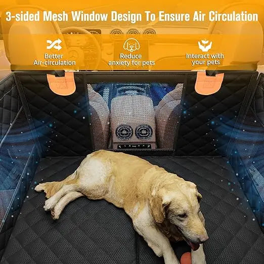 Dog Car Back Seat Extender With Mesh Windows Waterproof