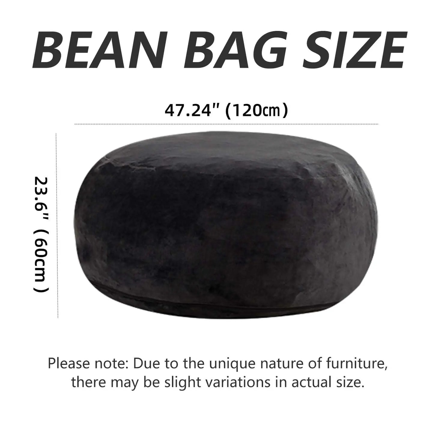 Adult Memory Foam Beanbag Chair With Washable Flannel Cover