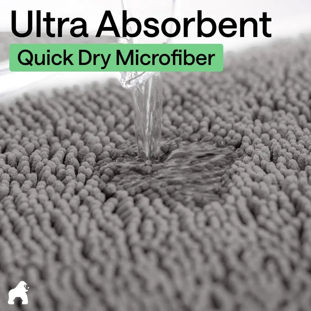 Chenille Bath Rug Non Slip Backing Quick Dry Microfiber Mat