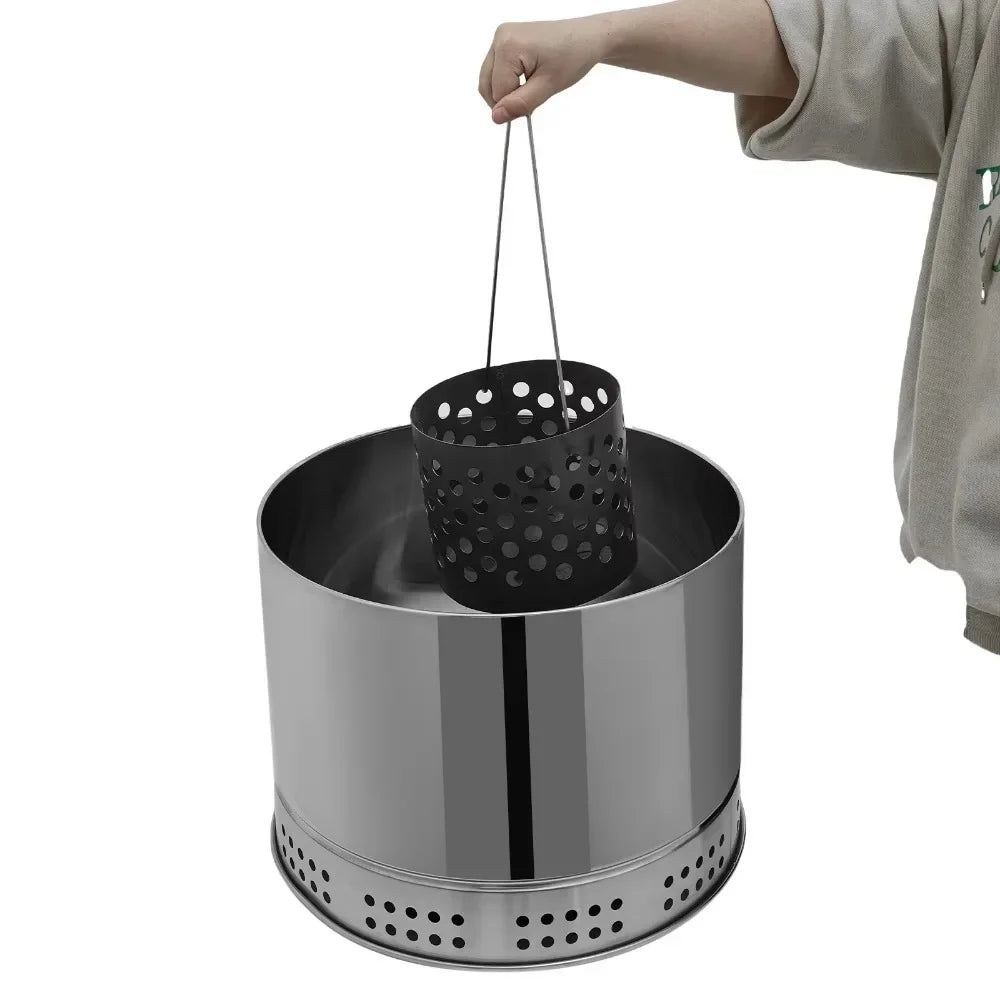 Smokeless Charcoal Grill 360 Degree Stainless Barrel With 50 Skewers