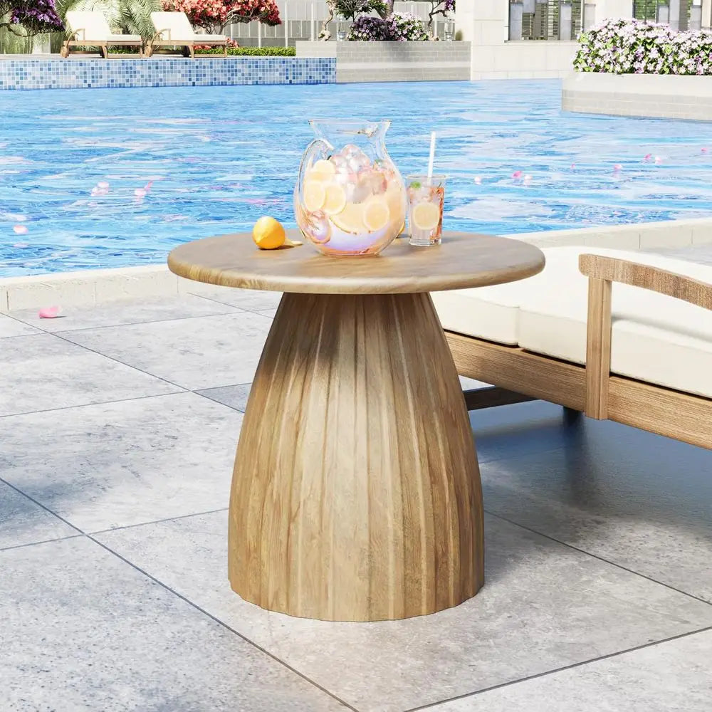 XMSJ Outdoor Round Metal Patio Side Table Weather-Resistant