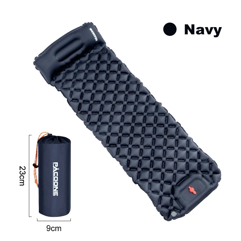 Pacoone Outdoor Sleeping Pad Camping Inflatable Mattress Built-In Pump