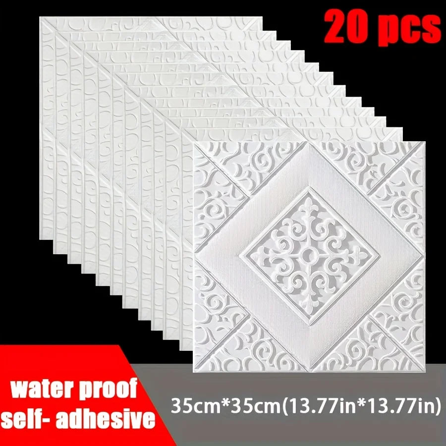 3D Ceiling Wallpaper Self Adhesive Wall Decor Foam Design Sticker