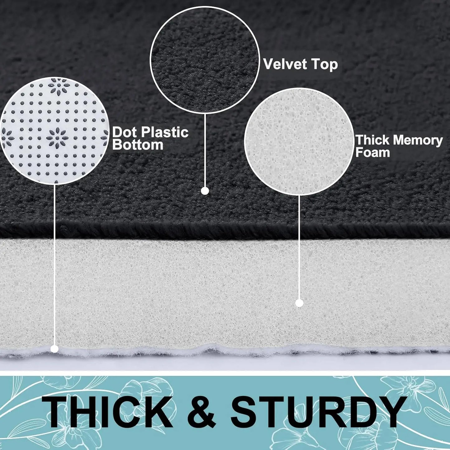Extra Soft Memory Foam Bath Mat for Shower and Tub