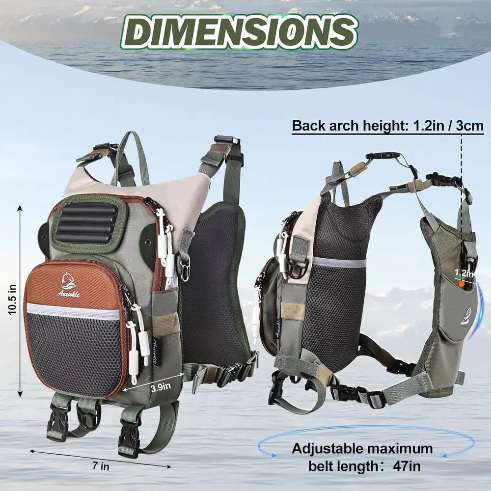 Fishing Chest Bag With Multiple Compartments Versatile Waterproof Tackle Storage