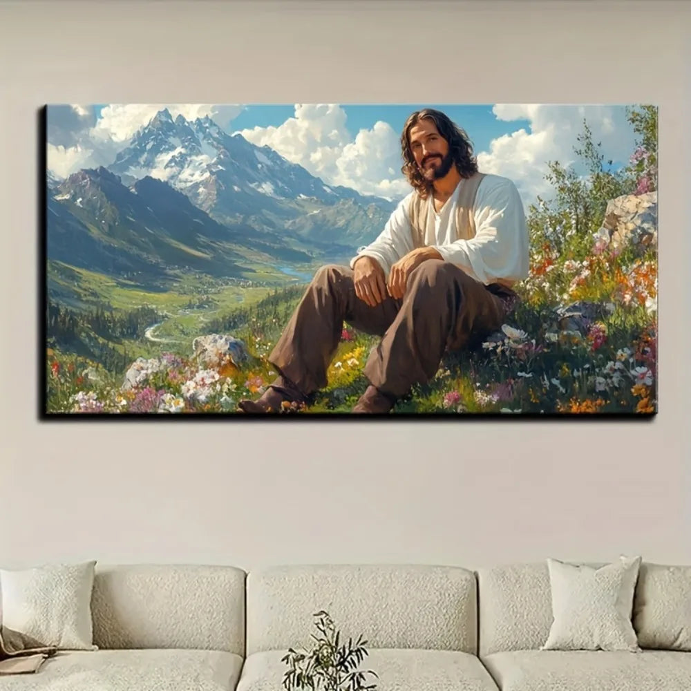 Impressionist Vintage Canvas Mural With Solid Pine Wood Frame