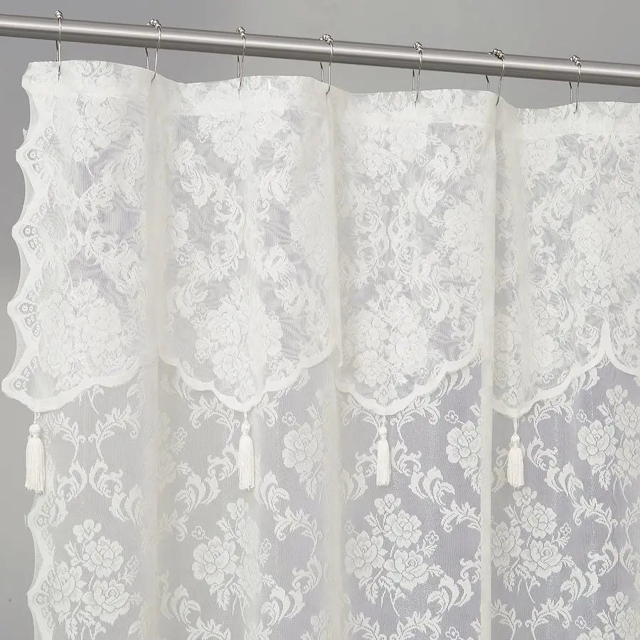 Shower Curtain With Valance And Tassels Luxurious Polyester