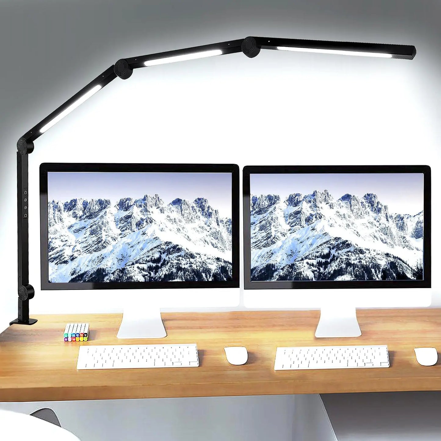 LED Desk Lamp With Clamp, Flexible Arm, 4 Color Modes