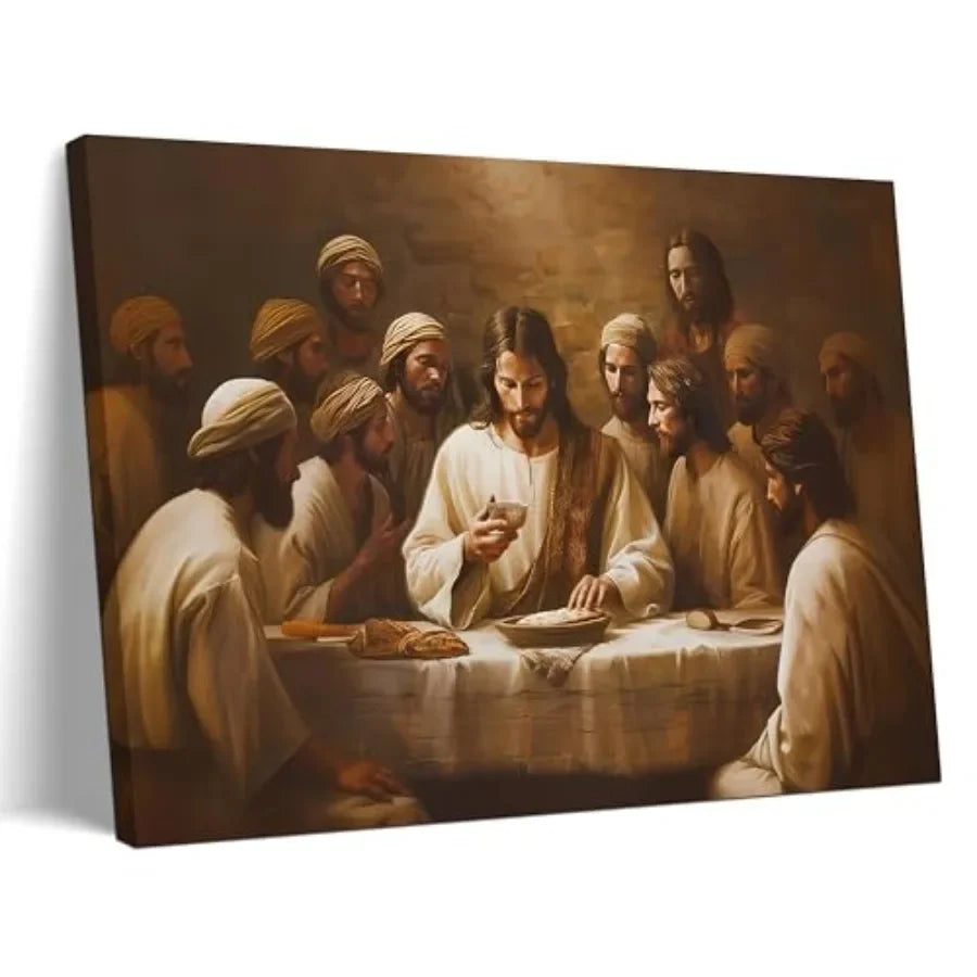 Framed Jesus Canvas Wall Art For Dining Room And Bedroom
