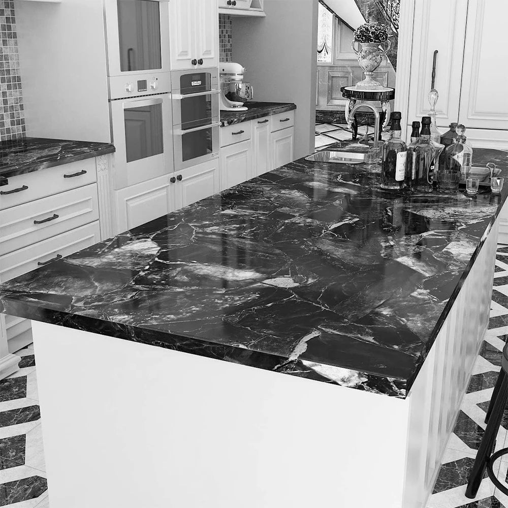 PVC Marble Kitchen Oil-Proof Self-Adhesive Wallpaper