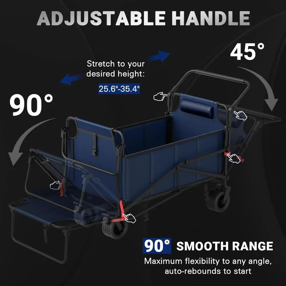 Heavy Duty Folding Wagon Cart With 650lb Capacity All Terrain