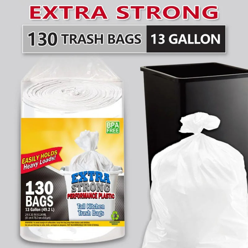 Heavy Duty Trash Bags 130 Count Leak Proof Odor Control