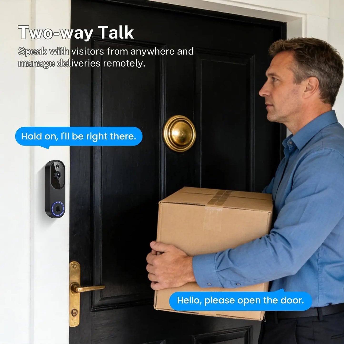 Wireless Video Doorbell With Two Way Audio And AI Motion