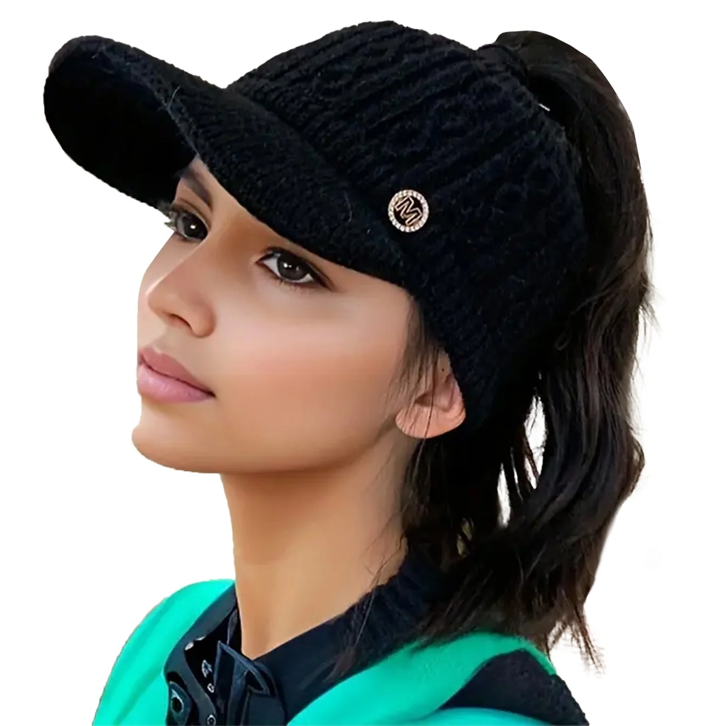 Winter Woolen Beanie For Women With Ponytail Opening