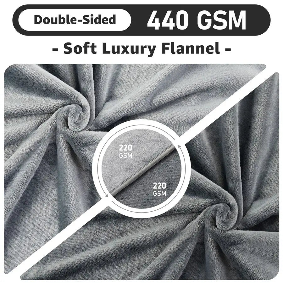 Waterproof Reversible Flannel Bed Blanket for Pets and Home Use