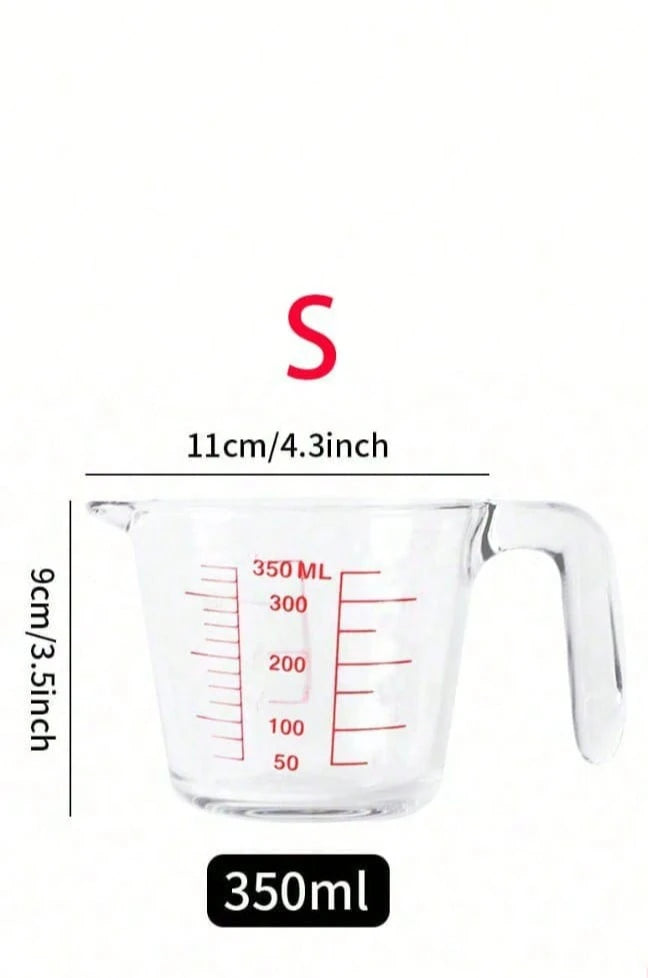 Heat Resistant Glass Measuring Cup With Handle And Scale For Kitchen